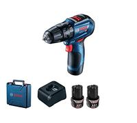 Bosch GSB 12V-30 Atornilladores taladradores de percusión a batería (2× GBA 12V 2.0 Ah + GAL 12V-40, (Brushless))
