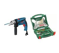 Bosch GSB 13 RE Professional - Taladro percutor (600 W, 240 V) + x-line - Maletín X-Line de 50 unidades para taladrar y atornillar - 236 x 259 x 64