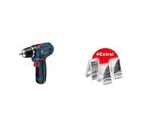 Bosch GSR 12V-15 Professional Atornillador y Taladro Inalámbrico 12V con 2 Baterías de 4,0Ah y Accesorios