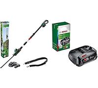Bosch Home and Garden 06008B3000 - Tijeras Cortasetos Telescópicas (1 Batería, Sistema De 18 V, En Caja) + Bosch Batería De Litio De 18 V / 2,5 Ah [Power For All]