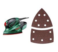Bosch Home and Garden Multilijadora PSM 100 A (100 W, en maletín) + Juego de hojas de lija de 10 piezas para lijadora múltiple