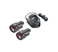 Bosch Home and Garden Pack de Batería y Cargador (2 baterías, en Caja), 12 V