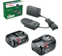 BOSCH Home & Garden 1600A027U9 BOSCH Home & Garden Werkzeugakkus mit Ladegerät Starter-Set 18V Li-Ion 1x 2,0 + 1x 4.0 Ah