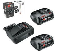 BOSCH Home & Garden 1600A031T5 BOSCH Home & Garden Werkzeugakkus mit Ladegerät Starter-Set 18V Li-Ion 2x 2,5 Ah