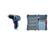 Bosch Ingletadora telescópica a batería, Azul, Estándar + 40 uds. Set de puntas atornillar (Pick and Click, accesorios para taladro y destornillador)