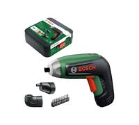Bosch IXO8 atornillador a batería (in daptadores angular y excéntrico, set de 10 puntas y batería, en caja de almacenaje)