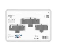 Bosch Juego de 3 adaptadores de sierra perforadora con broca de centrado para madera y paredes de yeso (para paneles de yeso, madera blanda, diámetro de 68, 86, 100 mm, accesorio profesional)