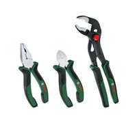 Bosch Juego de 3 alicates Premium (alicates universales, de corte lateral, de punta larga y de pico de loro; empuñadura suave antivibración y ergonómica; superficie niquelada) - Amazon Edición