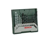 Bosch Set de brocas Mini-X-Line 15 uds. para madera, mampostería y metal - accesorios para taladro