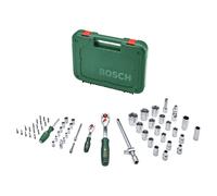 Bosch Juego de carracas 1/4" y 1/2" – 57 piezas, 55 accesorios, empuñadura ergonómica, maletín