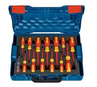 Bosch Professional Juego mixto de destornilladores VDE, 14 piezas, con buscapolo en L-BOXX