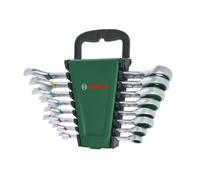 Bosch Juego de llaves de trinquete combinadas 8 piezas – Anticorrosión, codificado por color