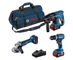 BOSCH Kit de 3 herramientas 18V con 2x5Ah+1x5,5Ah
