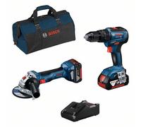 Percutor + amoladora 18v con 2 baterias 4ah bosch