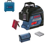 Bosch Professional Nivel láser GLL 3-80 – láser rojo, interior, alcance 30 m, 4 pilas AA, maletín