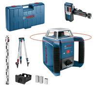 Bosch Professional Nivel láser giratorio GRL 400 H (uso con un solo botón, receptor LR 1, regla graduada GR 2400, trípode BT 152, alcance Ø: hasta 400m, en maletín)