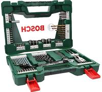 Bosch Maletín de 83 V-Line unidades para taladrar y atornillar (con linterna LED y llave inglesa, para madera, piedra y metal, Accesorios herramientas de perforación y atornillado)