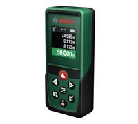Bosch Medidor láser PLM50-23 (mide hasta 50 m, funciones integradas para longitud, área y volumen, pantalla en color de alta calidad, 10 espacios de memoria)