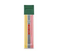 Bosch Minas multicolor grafito, 6 piezas (accesorios lápiz marcador orificio profundidad; 2 rojas, 2 amarillas; 2 grafito HB; 2,8 mm; estuche almacenamiento)