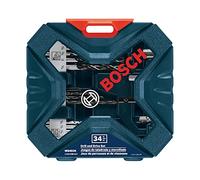BOSCH MS4034 - Juego mixto de perforación y atornillado de 34 piezas con estuche incluido para aplicaciones en madera, metal y mampostería
