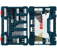 BOSCH MS4091 - Juego mixto de perforación y atornillado de 91 piezas con estuche incluido para aplicaciones en madera, metal y mampostería