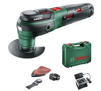 Bosch Multiherramienta a batería UniversalMulti 12 (Batería, cargador, set de 9 accesorios, maletín de transporte, sistema de 12 V, 2,5 Ah)