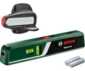 Bosch nivel de burbuja láser EasyLevel con soporte mural (nivel láser para la alineación flexible en paredes y punto láser para la transferencia sencilla de alturas, en caja para e-commerce)