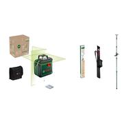 Bosch nivel láser de líneas cruzadas AdvancedLevel 360 (3 láser, incl. 360° para la alineación por toda estancia) + Bastón telescópico TP 320, estuche de protección (altura regulable de 106-320 cm)