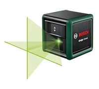 Bosch Nivel láser cruzado Quigo verde con trípode, carcasa de plástico reciclado