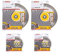 BOSCH PACK AHORRO 4 DISCOS DIAMANTE 2 x 230mm + 2 x 115mm STANDARD FOR UNIVERSAL