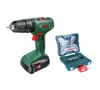 Bosch - Pack Taladro Percutor a Batería + Juego 33 piezas para taladrar y atornillar - EasyImpact 18V-40 - 18V, 40Nm, con 1 Batería 2.0Ah y Maletín Diy 211 x 57 x 188 mm.