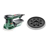 Bosch PEX 300 AE - Lijadora excéntrica con maletín (1x hoja de lija, plato lijador de goma, 270 W) + Bosch 2609256B61 - Plato de soporte para discos abrasivos