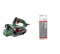 Bosch PHO 2000 - Cuchilla cepilladora, caja de cartón (680 W, ancho de cepillado 82 mm, profundidad de corte 0-2.0 mm, profundidad de rebaja 0-8 mm) + Cuchillas reversibles rectas HM 30º