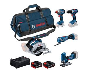 Bosch PRO 18V System Combo Kit: GSR 18V-65, GDX 18V-285, GKS 18V-57, GOP 18V-34, GST 18V-125 S, 2x GBA 5.0Ah, GAL 12V-18V-80, L-BAG