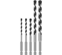 Bosch PRO HEX-5 - Juego de brocas (5 unidades, para piedra dura, hormigón, diámetro 4-10 mm, accesorios profesionales, taladro, destornillador)