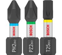 Bosch Accesorios Atornillador PRO Impact Paquete mixto PH/PZ/T 25 mm 25 uds