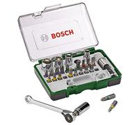 Bosch Standard-Set para atornillar con llave de carraca, Negro/Verde, 1 pack