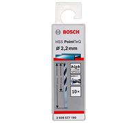 Bosch Professional 10 brocas helicoidales HSS PointTeQ, para metal, 2.2 x 27 x 53 mm, accesorio de taladro
