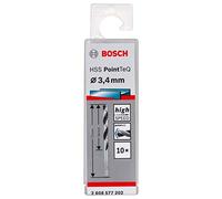 Bosch Professional 10 brocas helicoidales HSS PointTeQ, para metal, 3.4 x 39 x 70 mm, accesorio de taladro