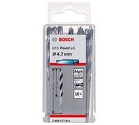 Bosch Professional 10 brocas helicoidales HSS PointTeQ, para metal, 4.7 x 47 x 80 mm, accesorio de taladro, diámetro 4.7 mm
