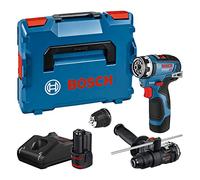 Bosch Professional 12V System atornillador batería GSR 12V-35 FC - FlexiClick System (incl. 2 baterías GBA 12V 3.0Ah, carg. rápido GAL 12V-40, 2 adapt. FlexiClick, empuñ. aux., calibre prof., L-BOXX)