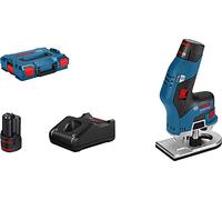 Bosch Professional fresadora de cantos a batería GKF 12V-8 – 2 baterías 3,0 Ah y cargador GBA 12V-40