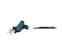 Bosch Professional 12V System GSA 12V-14 - Sierra sable a batería (profundidad de corte 65 mm, sin batería, en caja) + Hoja de sierra sable Expert `Tough Wood` S 1242 KHM (Longitud 300 mm, accesorios)