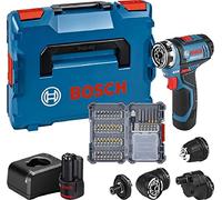 Bosch Professional 12V System GSR 12V-15 FC - Atornillador a batería (30 Nm, 4 cabezales FlexiClick, 2 baterías x 2.0 Ah, 40 acc., en L-BOXX 136) - Amazon Exclusive