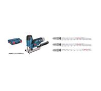 Bosch Professional 12V System GST 12V-70 - Sierra de calar a batería (sin batería, en L-BOXX) + 3x Set de hojas de sierra de calar Expert Wood 2-Side Clean, Longitud 117 mm, Accesorios