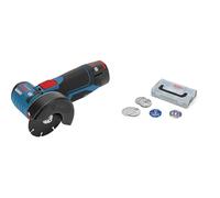 Bosch Professional 12V System GWS 12V-76 - Amoladora angular a batería (Ø 76 mm, 19500 rpm, 3 discos, sin batería, en L-BOXX) + Juego de discos de 9 piezas de 76 mm (para GWS-12V, Ø 76 mm)