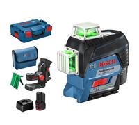 Bosch Professional 12V System nivel láser GLL 3-80 CG (2 baterías de 12 V, cargador, láser verde, función de aplicación, soporte, alcance: hasta 30 m, en L-BOXX) - Amazon Exclusive Set
