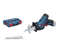 Bosch Sierra de sable a batería GSA 12V-14 – Corte 65/50 mm, 2 hojas, L-BOXX