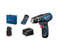 Bosch Professional 12V System taladro con percusión a batería GSB 12V-15 (incl. 2 baterías 2.0Ah + cargador, set de 10 puntas, maletín)