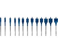 Bosch Professional 13x Set de brocas fresadoras planas Expert SelfCut Speed (para Madera blanda, Aglomerado, Ø 10-32 mm, accesorios Taladro de impacto rotativo)